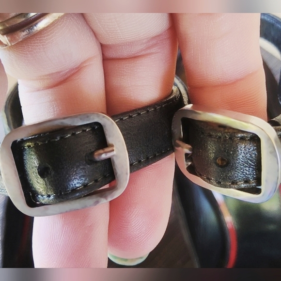 CELINE Black Suede Ankle Strap Wedge Heels - Picture 9 of 11